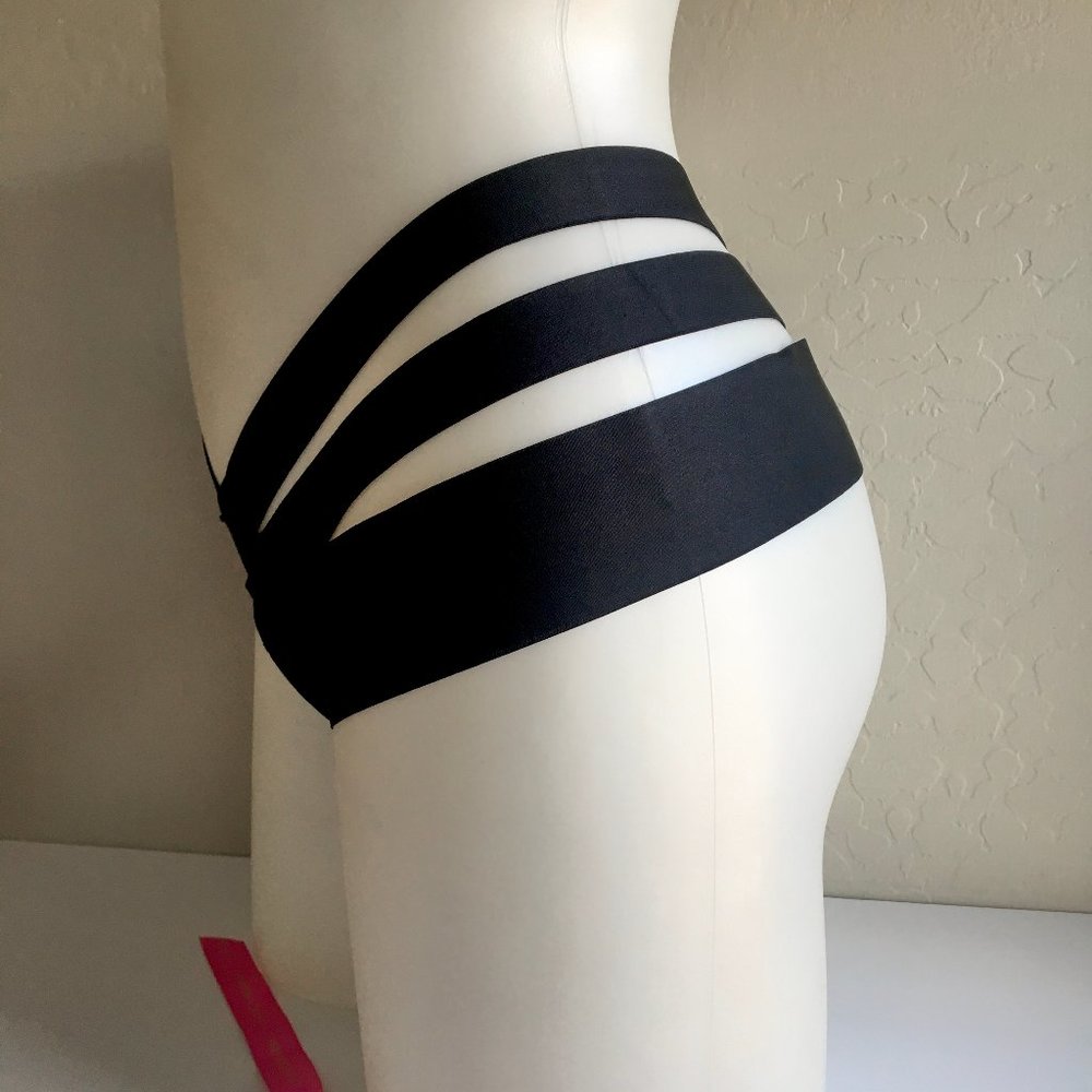 VICTORIAS SECRET SEXY BANDED STRAPPY CHEEKY PANTY NWT RARE - Picture 7 of 11